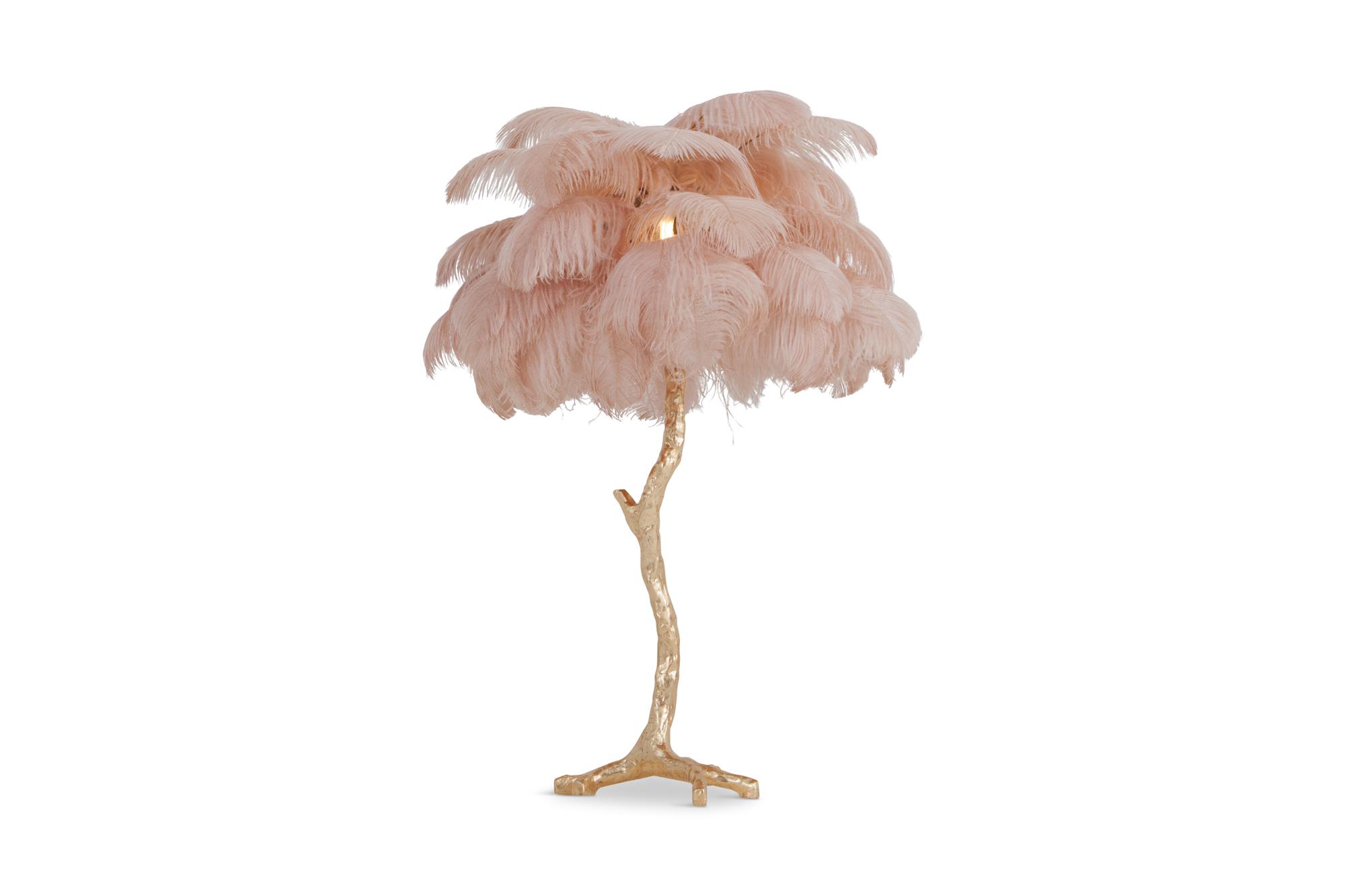 hollywood regency feather lamp