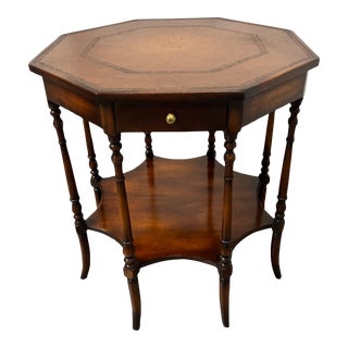 Theodore Alexander Octagonal Two Tiered Side Table For Sale