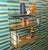 Mid-Century Modern String Shelves in Medium Brown Wood, 2 Black Ladders, 1960s For Sale - Image 4 of 13