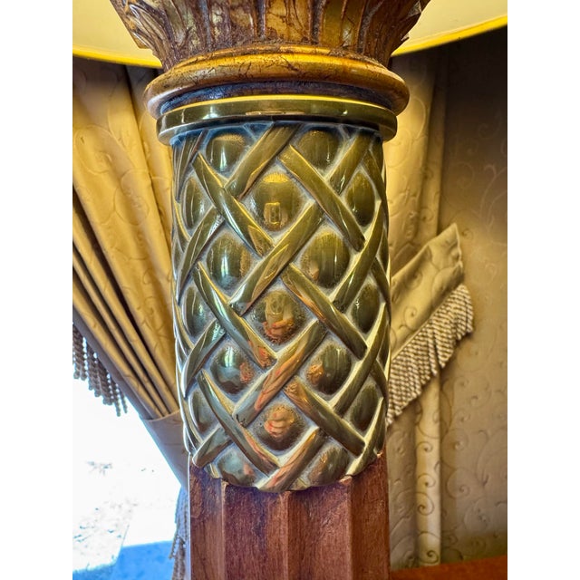 Stiffel Brass Gold Leafed Table Lamps - a Pair For Sale - Image 10 of 12