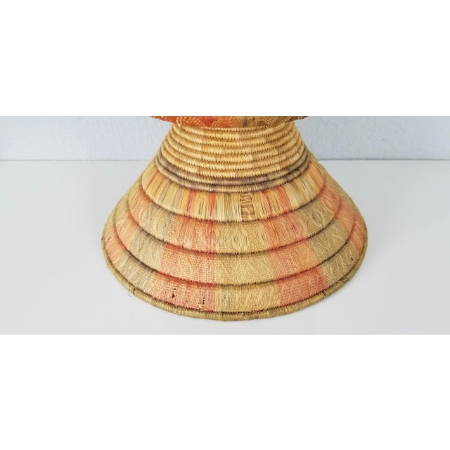 Vintage Artisanal African Hand Woven Pedestal Bowl With Lid/Sold For Sale - Image 4 of 9