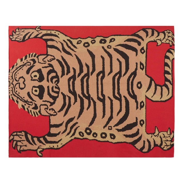 Tibetan Tiger Throw, Rosso For Sale