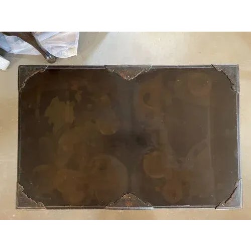 Have One to Sell? Sell Now Antique Japanese Lacquered Kimono Trunk With Tray and Brass/Bronze Hardware For Sale - Image 4 of 12