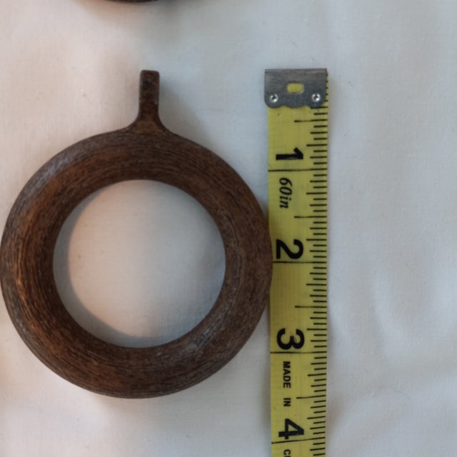 Modern Modern Brown Curtain Rod Rings, Resin, Set of 24 For Sale - Image 3 of 5