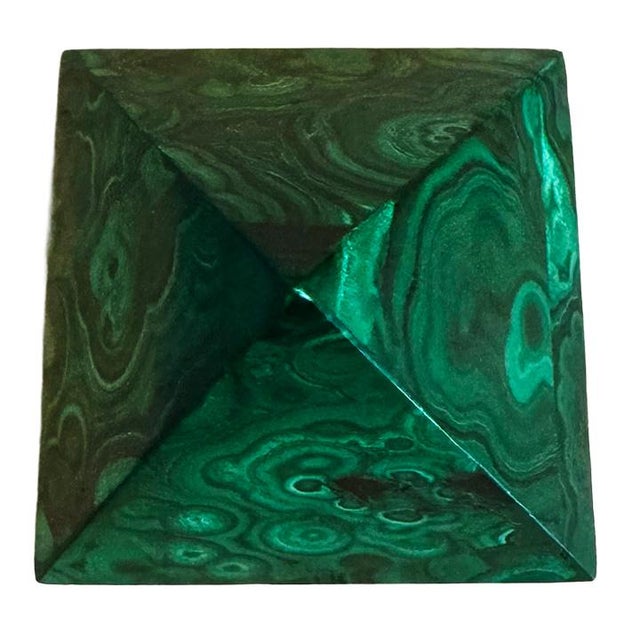 Late 20th Century Late 20th Century Malachite Pyramid Paperweight For Sale - Image 5 of 6