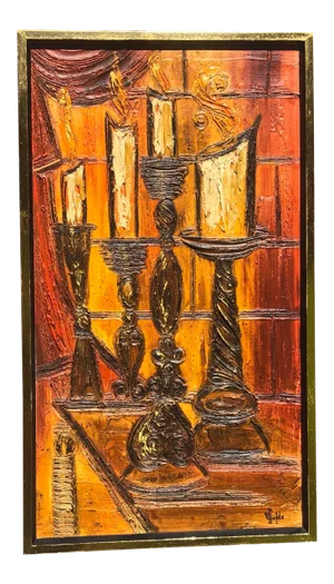 Original Mid-Century Van Hoople Impasto on Board