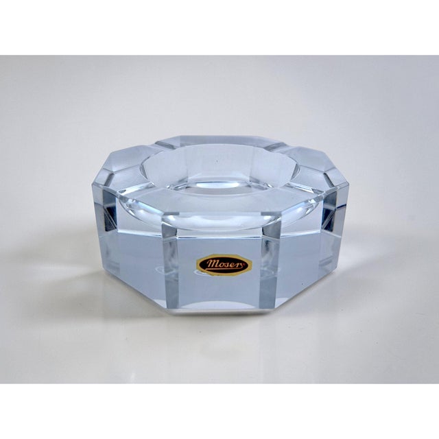 Original Moser ashtray, crafted from high-quality crystal, featuring clean lines that enhance its transparency and...