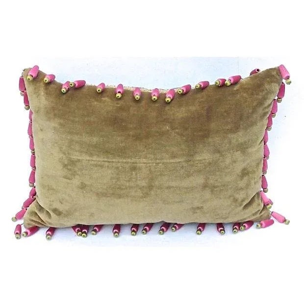 Vintage English Roses Green Needlepoint Pillow For Sale - Image 5 of 5