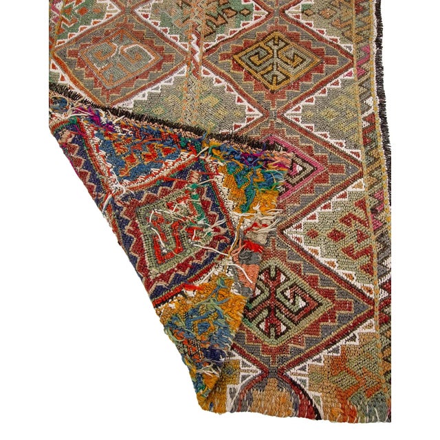 Mid 20th Century 1960s Vintage Embroidered Kilim Rug- 2′5″ × 4′7″ For Sale - Image 5 of 7