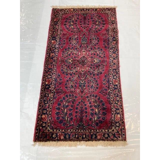 Wool pile genuine hand made very fine antique Persian Sarouk-