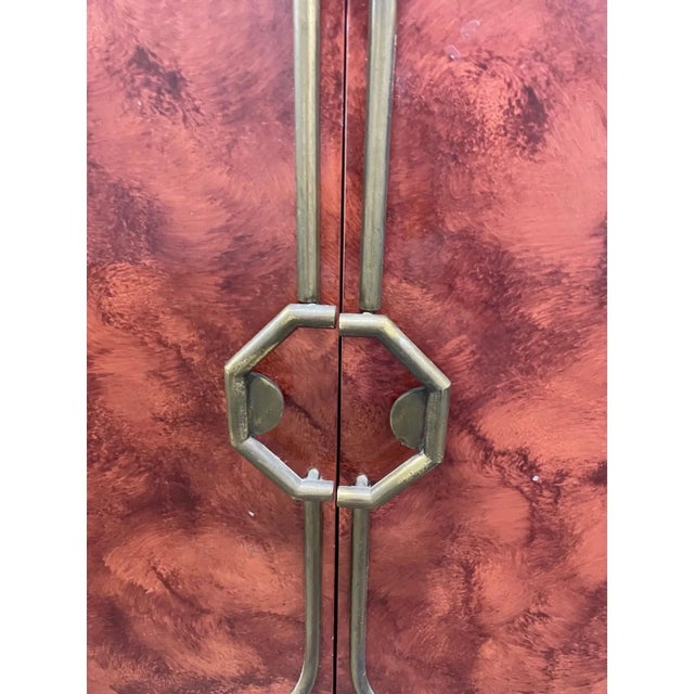 Mastercraft Mid-Century Modern Small Cabinet by Mastercraft, Lacquer, Brass, American, 1980s For Sale - Image 4 of 11