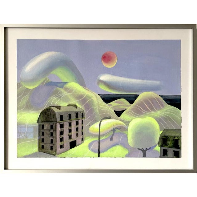 Nico Pearleyes, Surreal Landscape, Acrylic on Fabriano Paper, 2025, Framed For Sale - Image 12 of 12