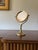 Organic modern brass table mirror / vanity France 1960s hammered brass, mirror Double mirror H 34 cm x 20 × 12 cm...