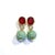 Bochic "Orient" Vintage Ruby, Topaz & Vintage Jade Earrings set 18K Gold & Silver Natural Rubies - 4 carats White Topaz -...