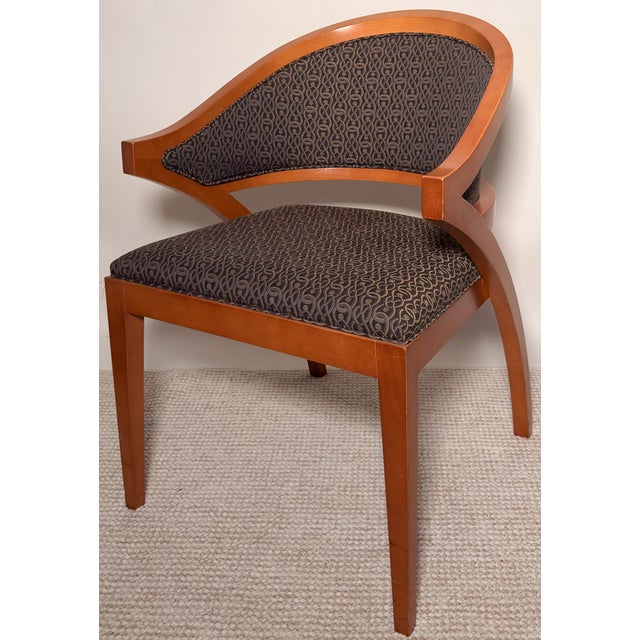 Gunlocke 1990s Gunlocke Sculptural Wood Accent/Desk Chair With Curved Back For Sale - Image 4 of 8