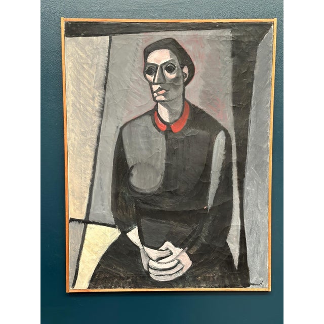 Axel Ekelund, Portrait of Mrs. S, 1950s, Oil on Canvas, Framed For Sale - Image 14 of 18