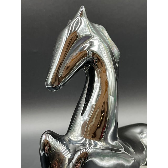 Fran Mar after Franz Marc, Resting Horse, 1970s, Ceramic Sculpture with Platinum Glaze For Sale - Image 10 of 16