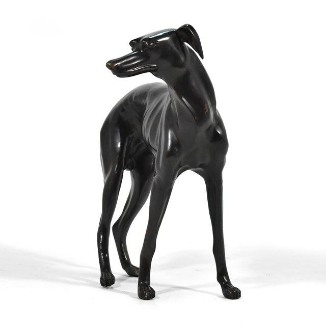 Bronze Bronze Whippet or Greyhound Dog Sculpture For Sale - Image 8 of 12