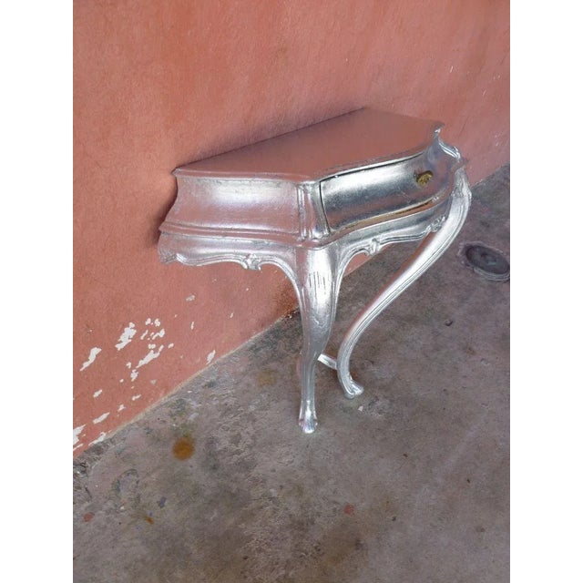 1960s 1960s Mid Century Modern Silver Leaf Wall Console Table For Sale - Image 5 of 8