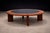 Black Round Coffee Table in Solid Hardwood & Black Leather, Brazilian Modern, 1970s For Sale - Image 8 of 11