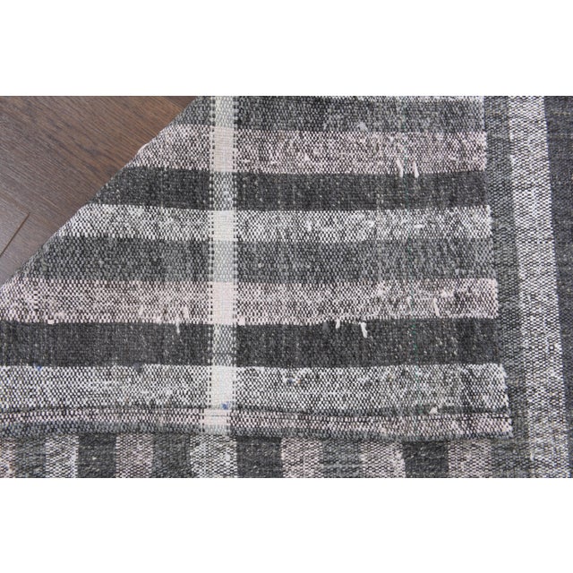 Vintage Turkish Hand-Knotted Wool Cotton Beige Kilim Runner Rug For Sale - Image 9 of 10