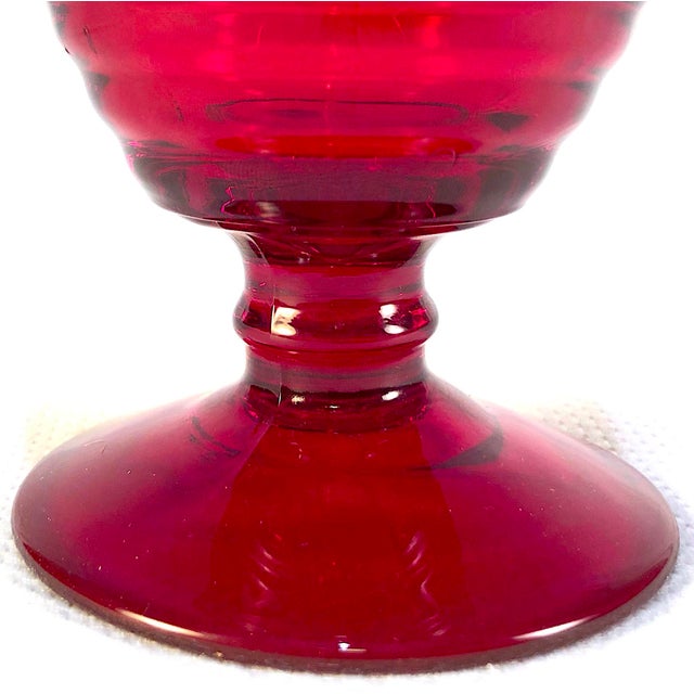 Vintage Ruby Red Depression Glass Water Goblets Set of 12 Chairish