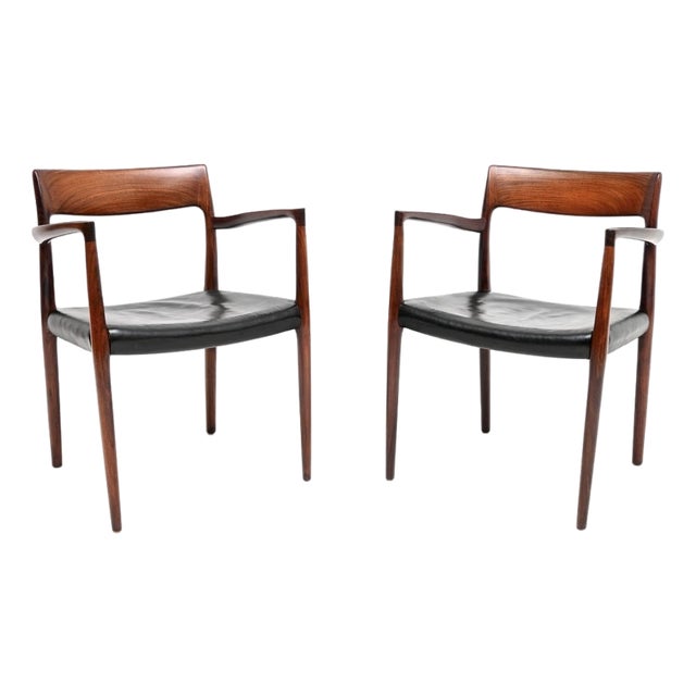 Vintage Danish Model 57 Chairs by Niels Otto Møller, 1960s, Set of 2 For Sale