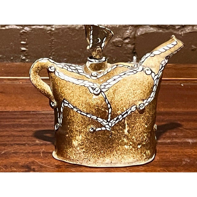 This authentic studio art pottery teapot is attributed to renowned California ceramicist Gerry Wallace (BA/MA UC...