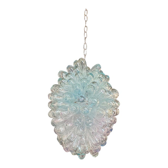 Vintage Clear Pendant of Hand-Blown Glass For Sale