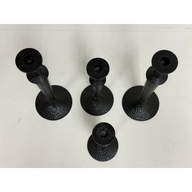Pottery Barn Seville Hammered Metal Candle Holders, Set of Four For Sale In San Francisco - Image 6 of 12
