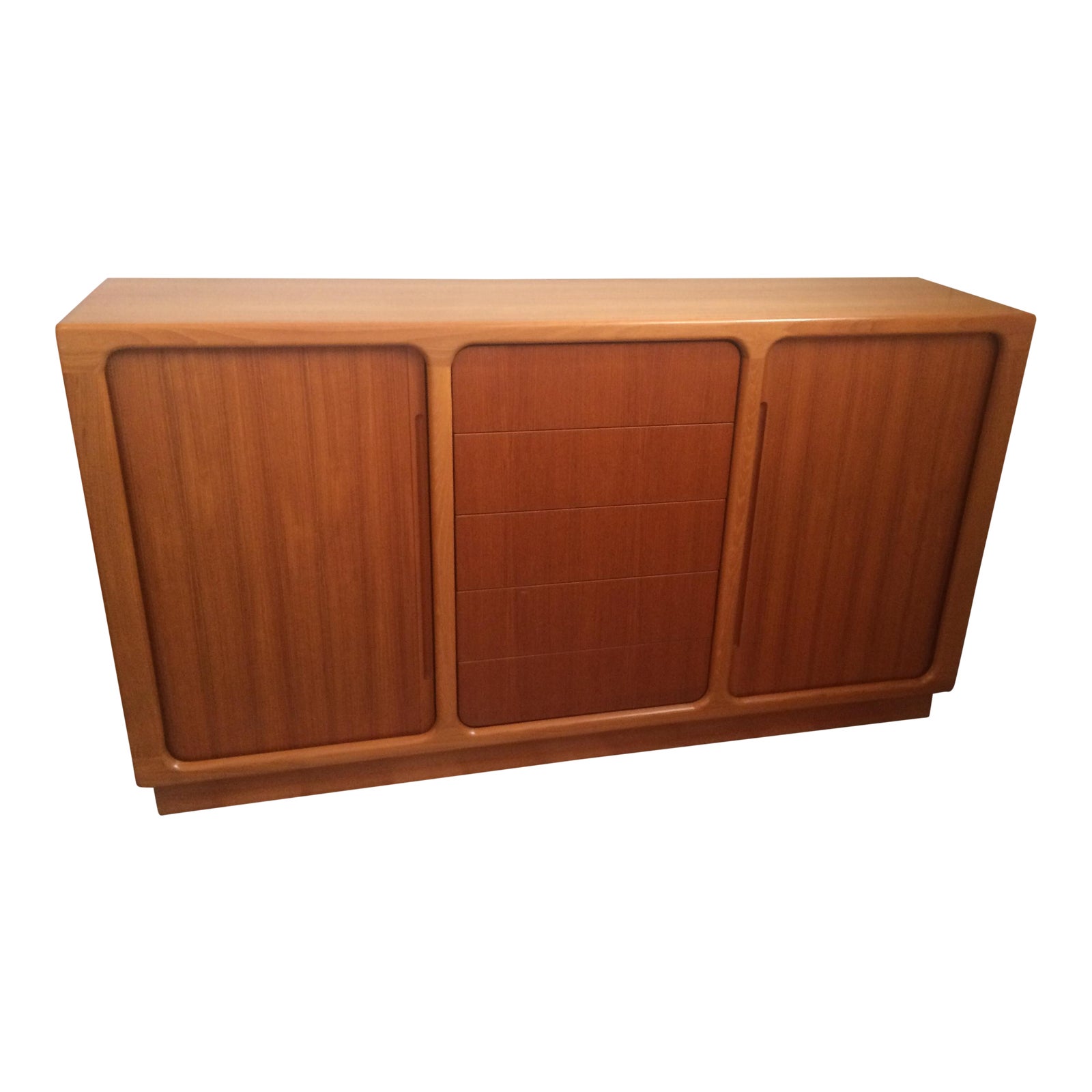 Sun Teak Credenza with Tambour Doors Chairish
