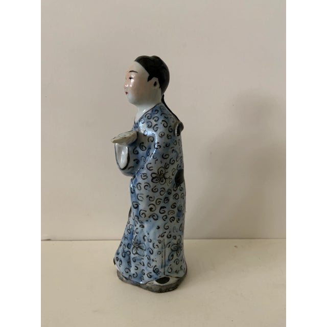 Shabby Chic 1930s Chinese Male Chinoiserie Figurine For Sale - Image 3 of 8