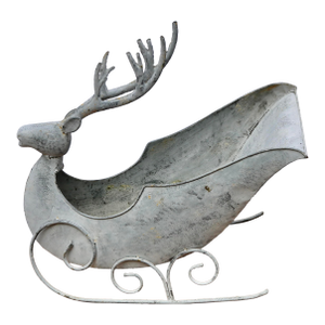 Vintage Metal Reindeer Sleigh