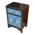 Hand Painted Front Black Nightstand, Cobalt For Sale