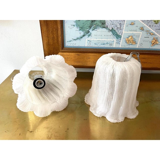 1960s Lucite Tulip Pendant Lights - a Pair For Sale - Image 9 of 17