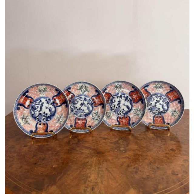 Small Antique Japanese Imari Plates, 1900, Set of 4 For Sale - Image 6 of 7