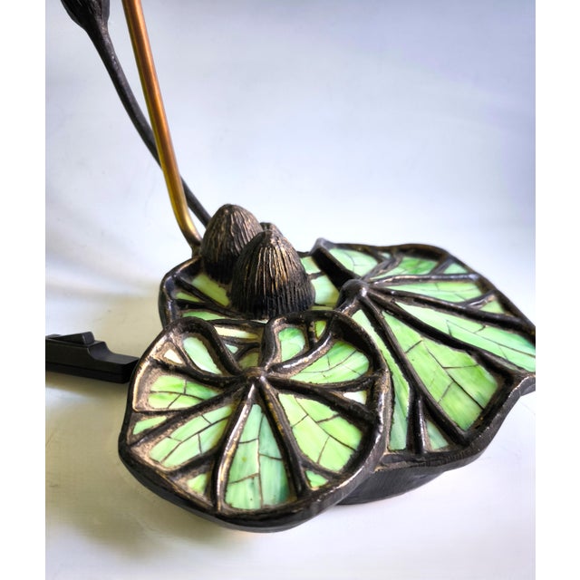 1970s Art Nouveau “Lotus Flower” Table Lamp For Sale - Image 6 of 14