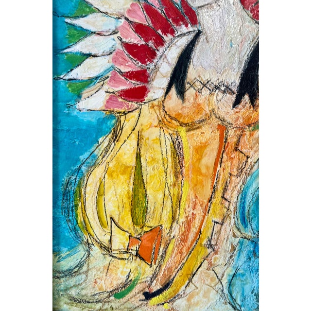 Lazzaro Donati, Italian Modernist Surrealist Woman Color Oil Painting Lazzaro Donati La Regina, 1961 For Sale - Image 11 of 14