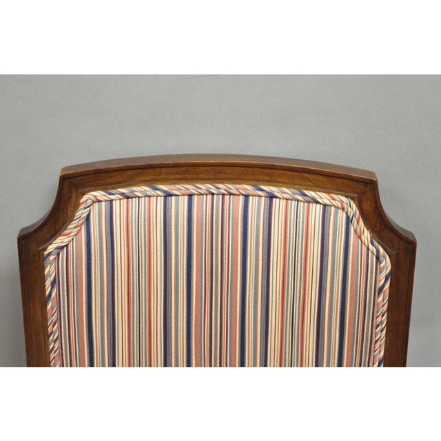 Vintage French Country Provincial Style Carved Walnut Dining Side Chair Set of 4 For Sale In Philadelphia - Image 6 of 15