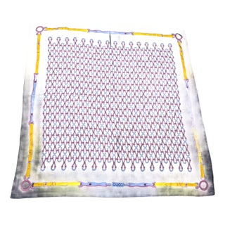 A 1990s Equestrian Motif Silk Scarf by Gucci For Sale