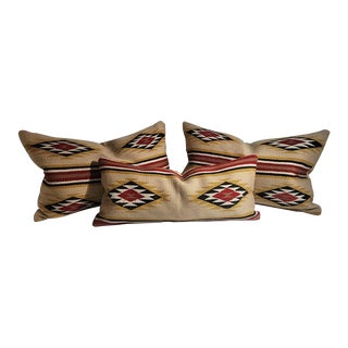 Navajo Indian Weaving Eye Dazzler Bolster Pillows Collection For Sale