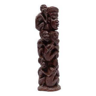 Vintage Tanzanian Makonde Hand-Carved Family Tree, 1970s, Ironwood or Ebony For Sale