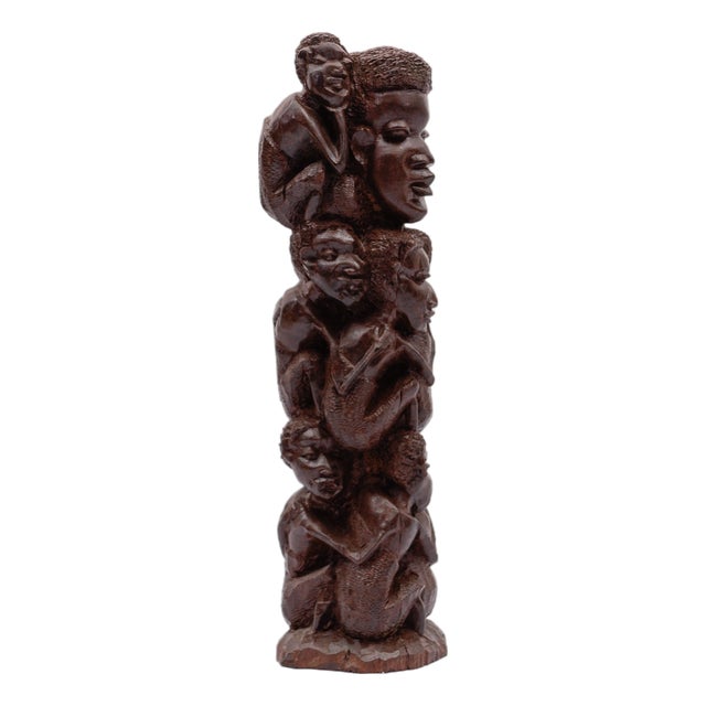 Vintage Tanzanian Makonde Hand-Carved Family Tree, 1970s, Ironwood or Ebony For Sale