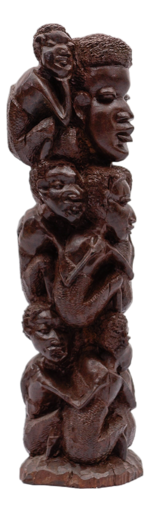 Vintage Tanzanian Makonde Hand-Carved Family Tree, 1970s, Ironwood or Ebony