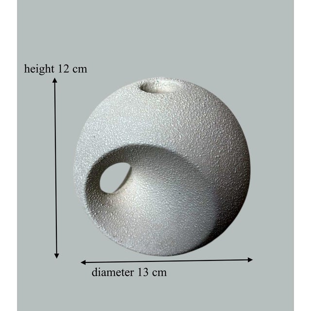 Bertoncello Pair of Mid 20th Century White Glazed Ceramic Candlesticks Design by Roberto Rigon For Sale - Image 18 of 18