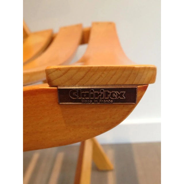 Circa 1970 French Signed Clairitex Wooden Armchairs - A Pair For Sale - Image 12 of 13