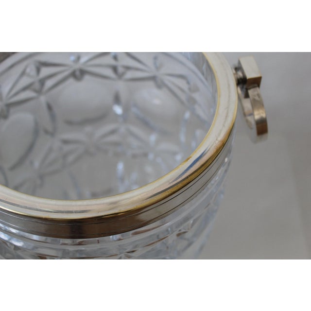 Metal French Silver Plated & Cut Glass Champagne Ice Bucket Hoop Handles For Sale - Image 7 of 9