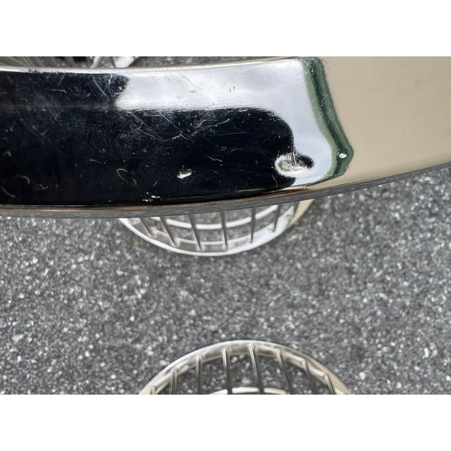 Metal Cage Side Tables White Frosted Glass Tops For Sale - Image 9 of 10