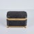 Chic, black cut crystal, hinged box with gilded banding and paw feet.