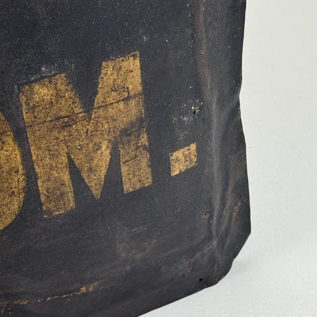 Metal Rare to Market Civil War Era Metal Sign Advertising "Ladies and Gents Dinning Room" in Black & Gold For Sale - Image 7 of 11